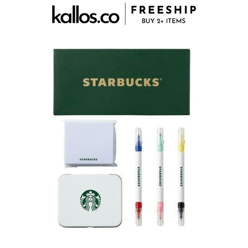 Hộp Bút Bi Màu Starbucks Tin Case Stationery Set Văn Phòng Phẩm - Kallos Vietnam