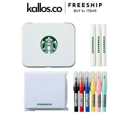 Hộp Bút Bi Màu Starbucks Tin Case Stationery Set Văn Phòng Phẩm - Kallos Vietnam
