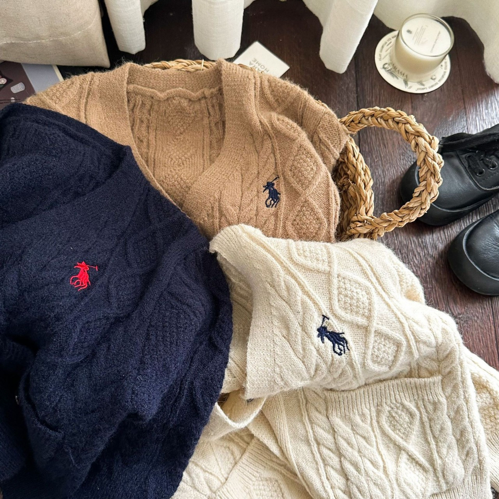 Áo len cardigan cho bé trai bé gái BAE KIDS, áo khoác cho bé 11kg đến 34kg len vặn thừng