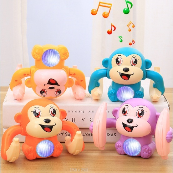 Đồ Chơi Vui Nhộn Khỉ Nhào Lộn Xoay 360 Độ Có Nhạc Và Đèn Led Đáng Yêu Giải Trí Cho Trẻ Sơ Sinh Và Trẻ Nhỏ Vui Chơi