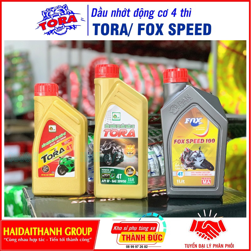 Dầu nhớt xe máy 4 thì - TORA POWER LIFE - Dầu nhớt xe số Dream Wave Sirius Viva S110 - 800mL/1L