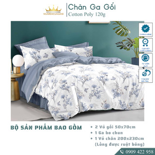 Bộ chăn ga gối 5 món CottonAL1-3-10 dành cho nệm giường decor trang trí phòng ngủ, vỏ chăn hoặc chăn chần bông nhiều siz