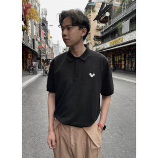 POLO LOGO đen - ÁO POLO basic CHUỘT TRẮNG