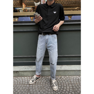 POLO LOGO đen - ÁO POLO basic CHUỘT TRẮNG