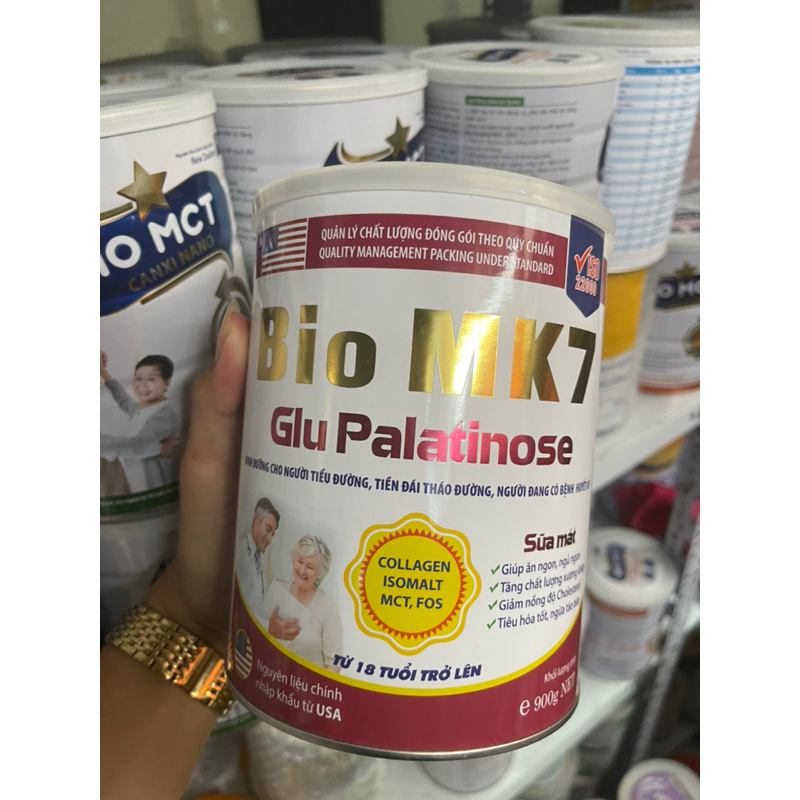 Sữa bôt cho người tiểu đường Bio MK7 Glu palatinose 900g Date mới