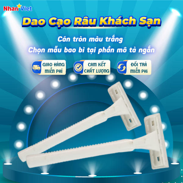 100 DAO CẠO RÂU KHÁCH SẠN cán tròn mẫu mã thanh lịch dùng trong nhà nghỉ, homestay