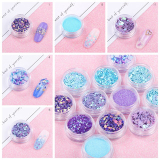 Set  hũ hạt kim sa nhiều mẫu gắn móng nail, trang điểm mắt kiểu Hàn Quốc