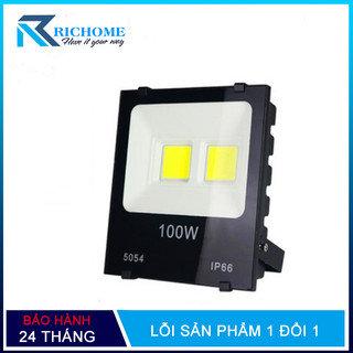 Đèn pha led, đèn pha nhà xưởng COB IP66 chống nước 30w 100w ánh sáng vàng