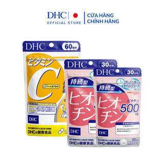 Combo Viên uống DHC Da Sáng - Tóc Khỏe 60 Ngày Vitamin C 120 viên & Biotin