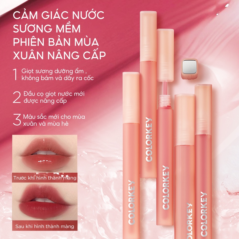 Son Kem Lì Colorkey Watery Matte Trang Điểm Môi Dạng Lỏng Không Dính Không Thấm Nước 1,8g