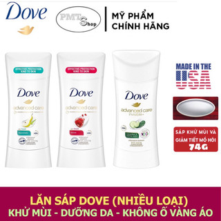 (NĐ Mỹ) Lăn sáp khử mùi nữ Dove Invisible Advanced Care 74g Dưa Leo Lựu Lê Dừa 0% Aluminum Clear Finish 100 Fresh