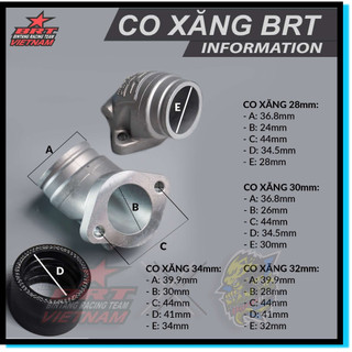 Co xăng brt cho xe 2 valve máy nằm đi bình xăng lớn -brt