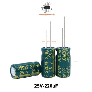 Tụ hóa 25v 220uf 8x12mm tần số cao màu xanh