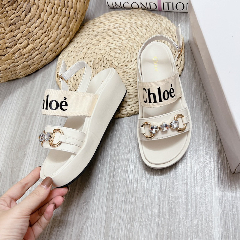 Sandal chloe quai chữ ngang đế bánh mỳ fullbox hàng quảng châu cao cấp