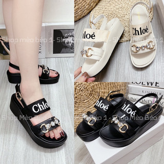 Sandal chloe quai chữ ngang đế bánh mỳ fullbox hàng quảng châu cao cấp