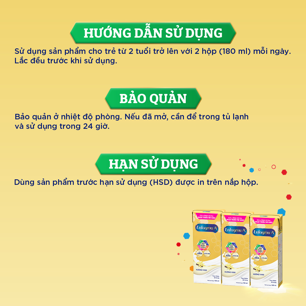 Thùng 24 hộp Sữa bột pha sẵn Enfagrow A+ 360° Brain DHA+ - Hương vị Vanilla -Hộp 180ml