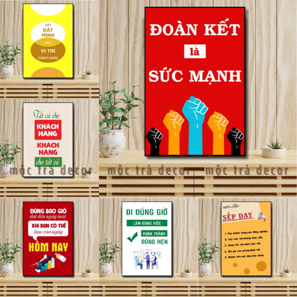Tranh trang trí văn phòng công ty phòng làm việc tạo động lực có khung tặng kèm đinh treo nhiều mẫu - làm theo yêu cầu
