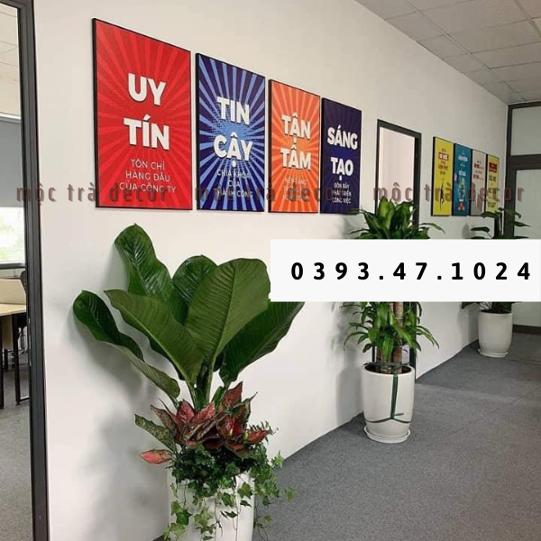 Tranh trang trí văn phòng công ty phòng làm việc tạo động lực có khung tặng kèm đinh treo nhiều mẫu - làm theo yêu cầu