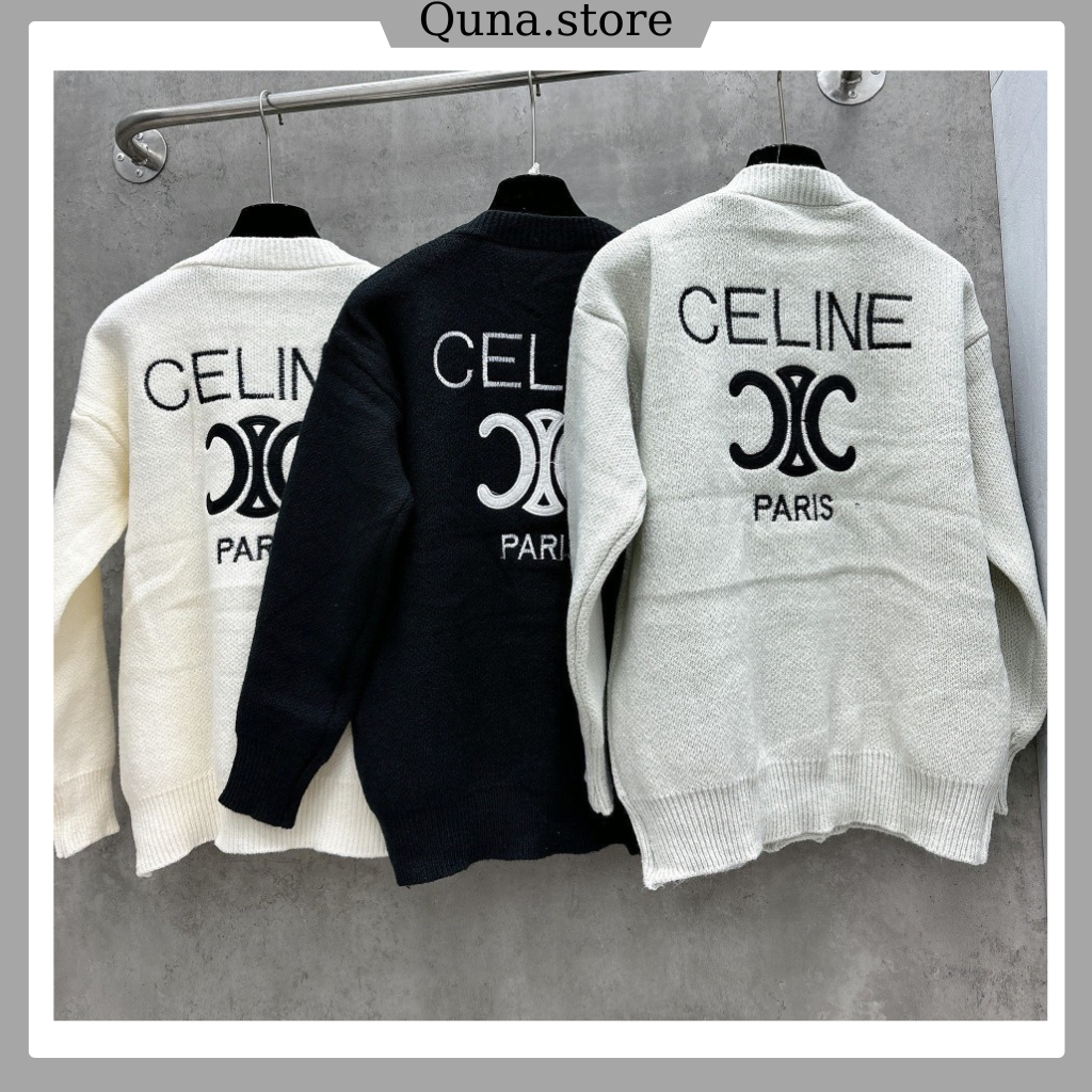 Áo khoác len cadigan chữ X thêu pari KĐ01