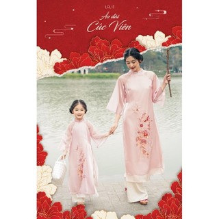 Áo dài cho bé gái 💝FREESHIP💝set Áo dài bé gái màu hồng tơ