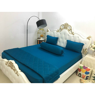 Bộ ga gối thun trơn 1 màu hàn quốc 4 món