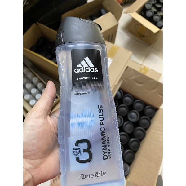 Sữa Tắm Adidas Dynamic Pulse 400ml - Sữa Tắm Gội Rửa Mặt 3 in 1 Dạng Gel Với Tinh Chất Bạc Hà Thơm Mát