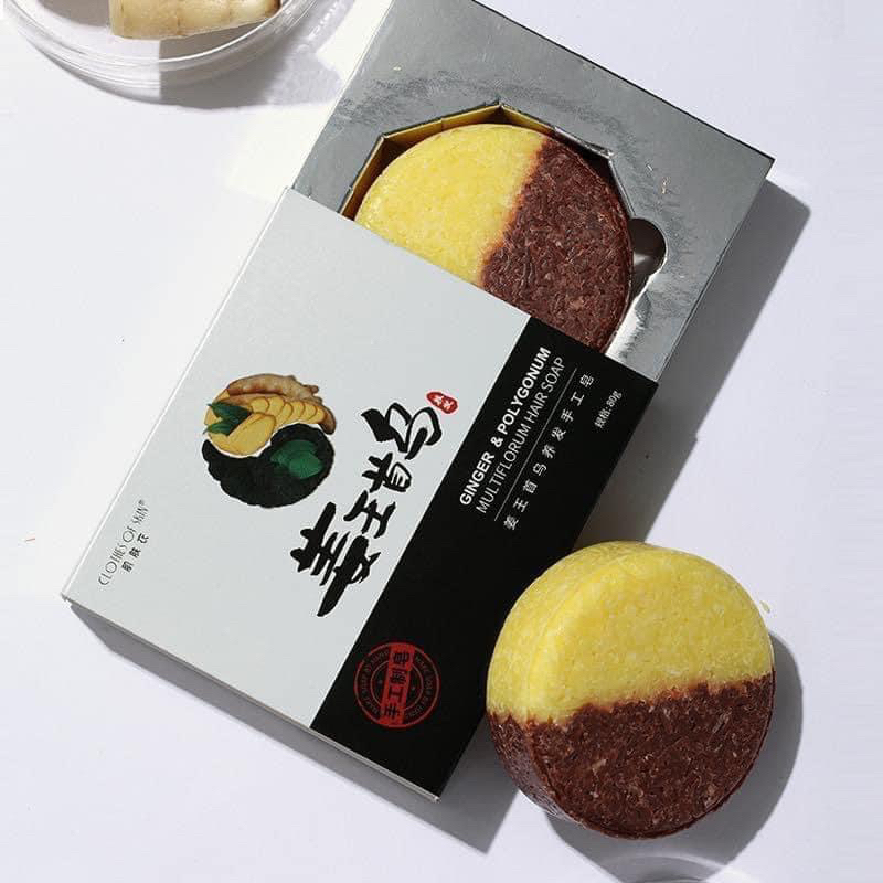 Bánh xà phòng gội đầu gừng hà thủ ô
