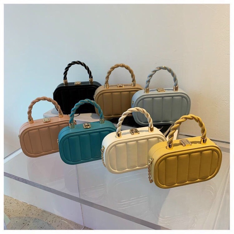 Túi xách nữ, túi đeo chéo quai xoắn size 20 vừa đt