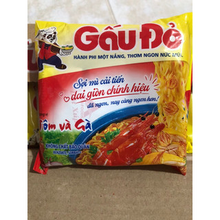 5 gói mì gấu đỏ 63g,5 mì giấy 65g