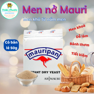 bột men nở bánh mì 50gr (men khô trộn với bột ủ 30 phút dùng dùng liền)
