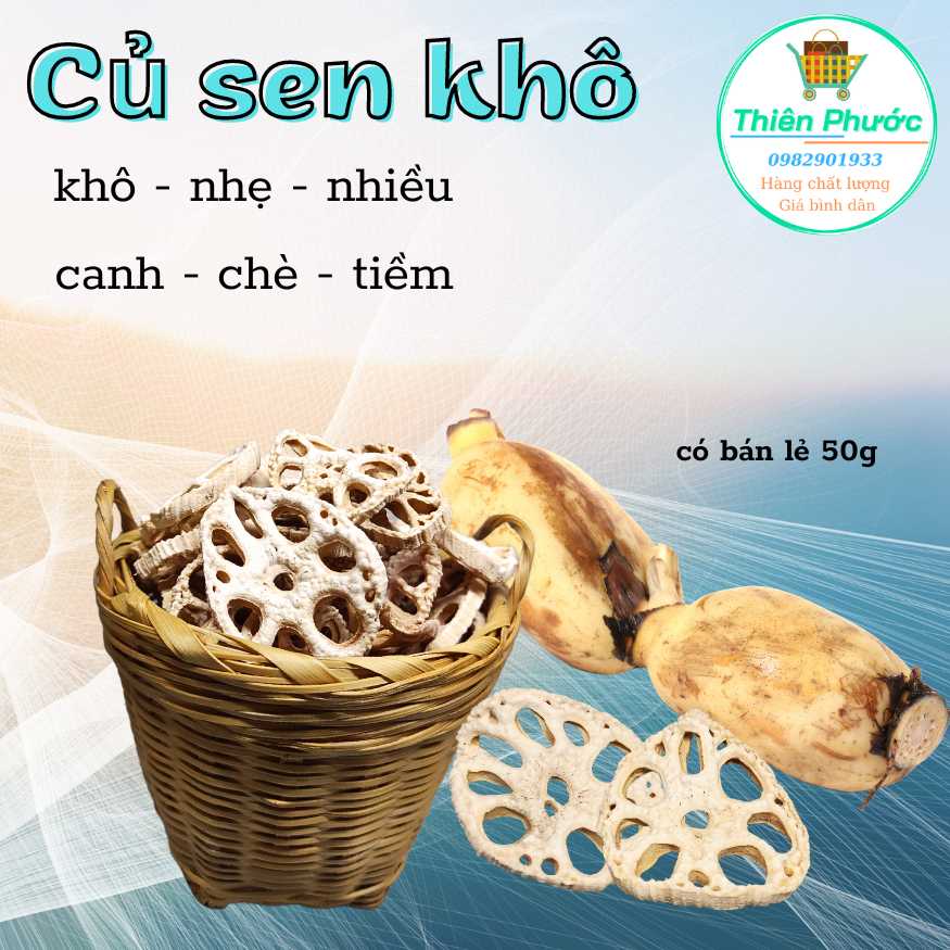 Củ sen khô dùng nấu chè, nấu canh (có bán lẻ dễ mua)
