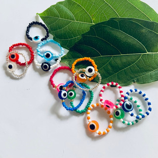 Nhẫn Evil Eye hat cườm thời trang