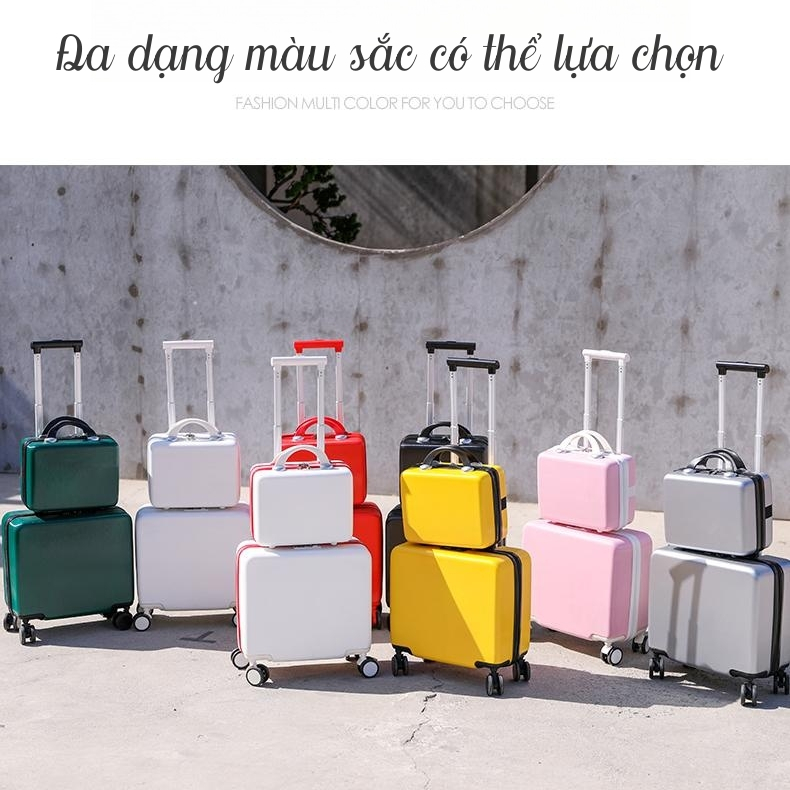 Vali Mini Size 18 Trẻ trung, kinh tế và thời thượng Có thể xách tay lên máy bay Chất liệu ABS