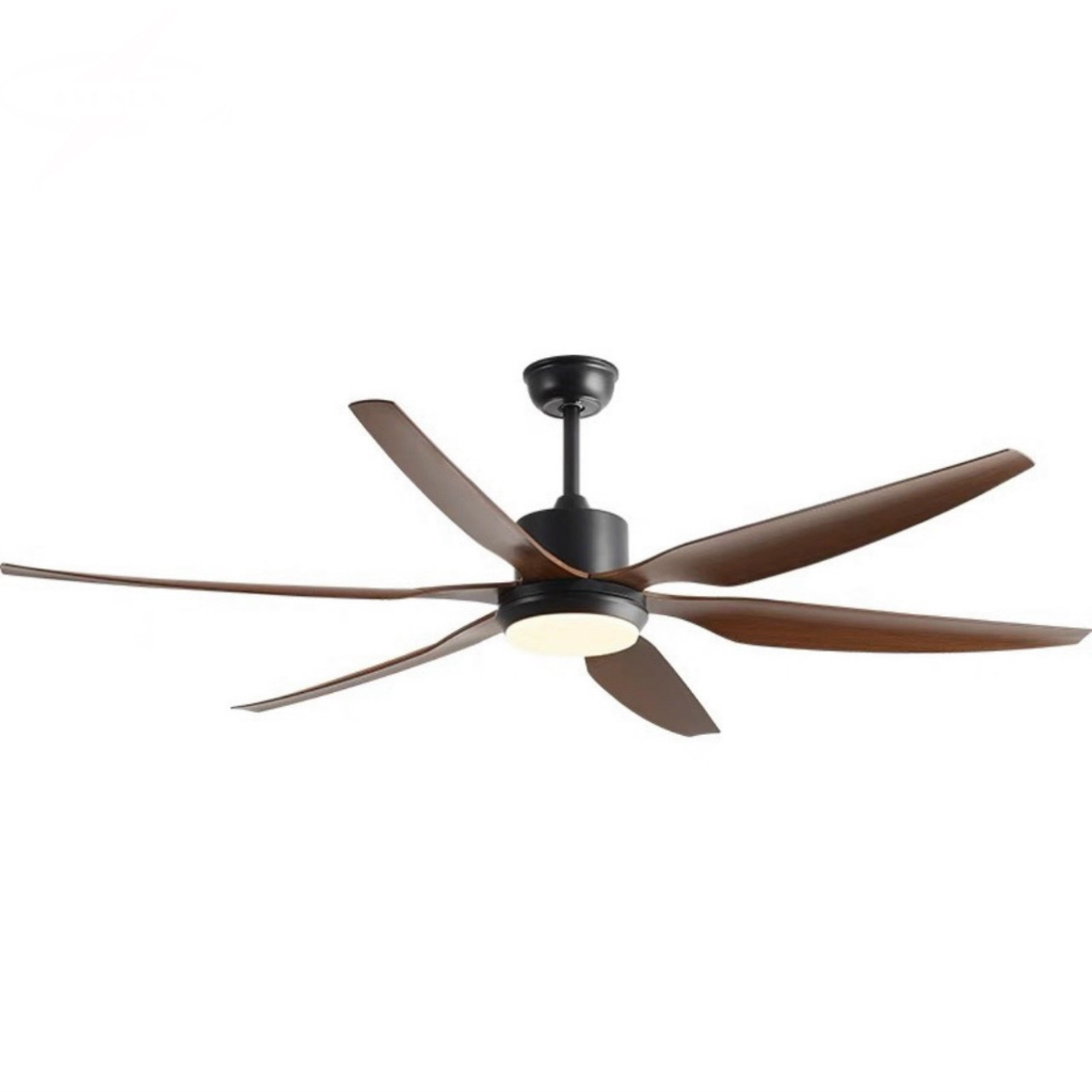 Quạt trần trang trí có đèn led, 6 cánh, Động cơ DC siêu êm, siêu mát