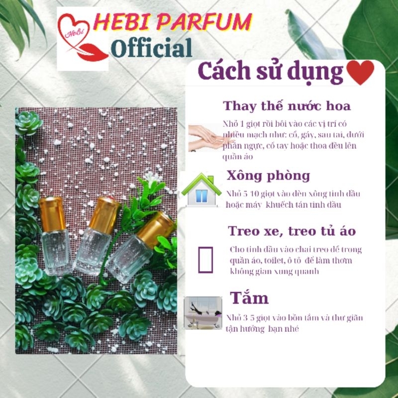 Tinh dầu nước hoa Pháp dạng lăn mini 3ml, 36 mẫu thử cao cấp