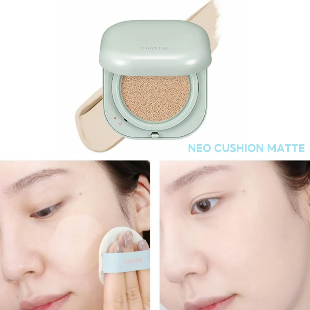 Phấn nước Laneige Neo Cushion 15g Matte/Glow che khuyết điểm, cho làn da căng bóng tự nhiên