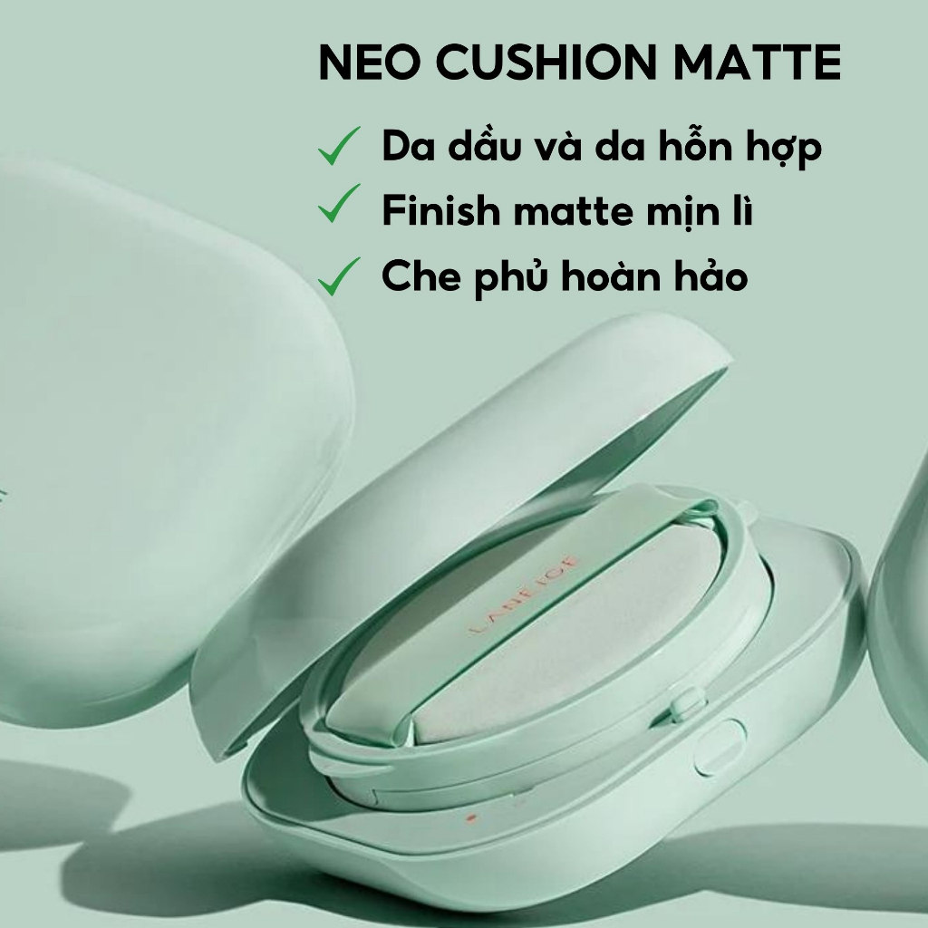 Phấn nước Laneige Neo Cushion 15g Matte/Glow che khuyết điểm, cho làn da căng bóng tự nhiên