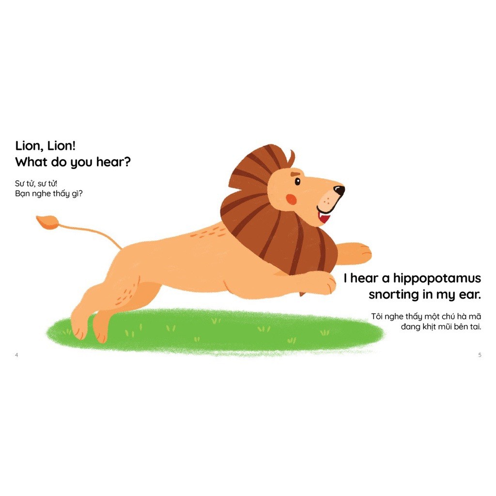 Sách cho bé – Bộ 4 Quyển ehon Brown bear, brown bear! What do you see? Gấu nâu, gấu nâu! Bạn nhìn thấy gì song ngữ