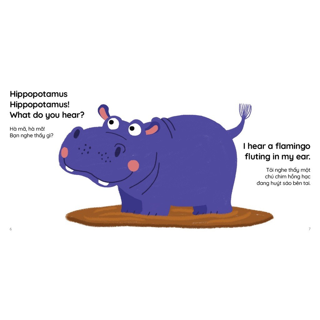 Sách cho bé – Bộ 4 Quyển ehon Brown bear, brown bear! What do you see? Gấu nâu, gấu nâu! Bạn nhìn thấy gì song ngữ