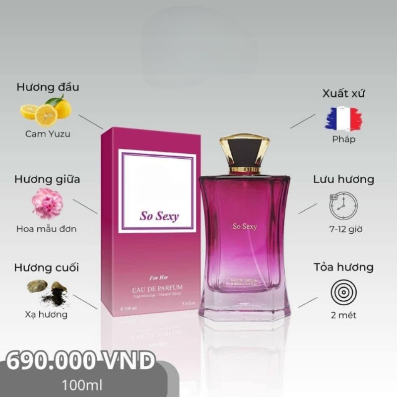 Nước hoa so sexy 100ml 50ml nguyên mã npp cam kết chính hãng