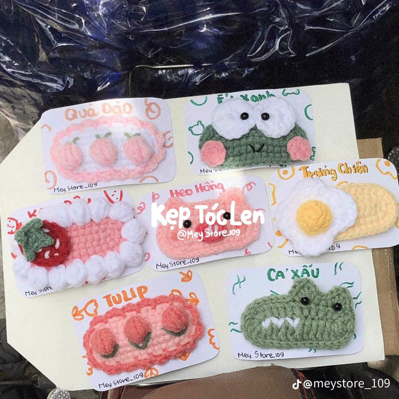 Kẹp tóc len handmade