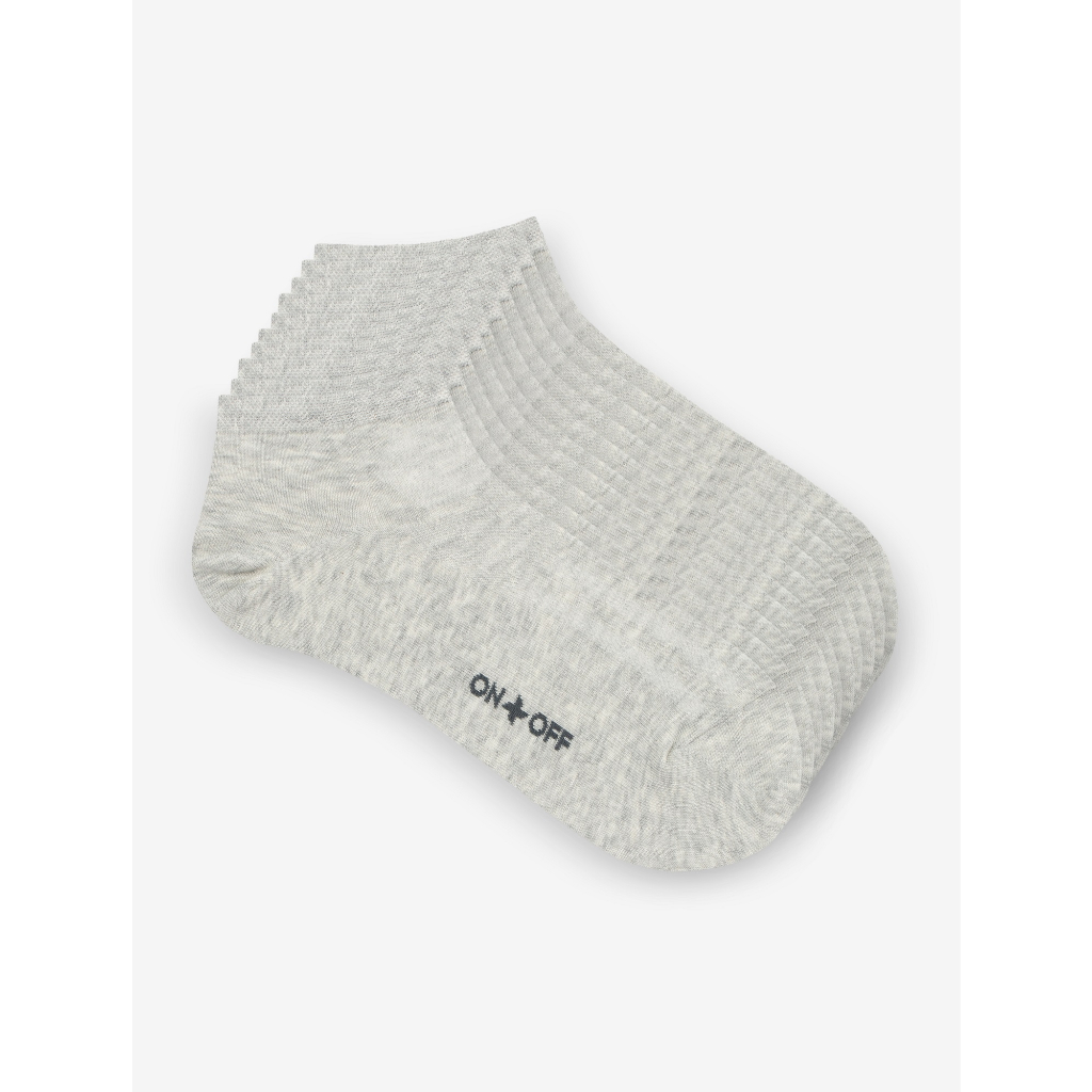 Pack 5 đôi tất nam không cổ cotton thoáng khí hạn chế mùi hôi chân ONOFF 18AP23A005