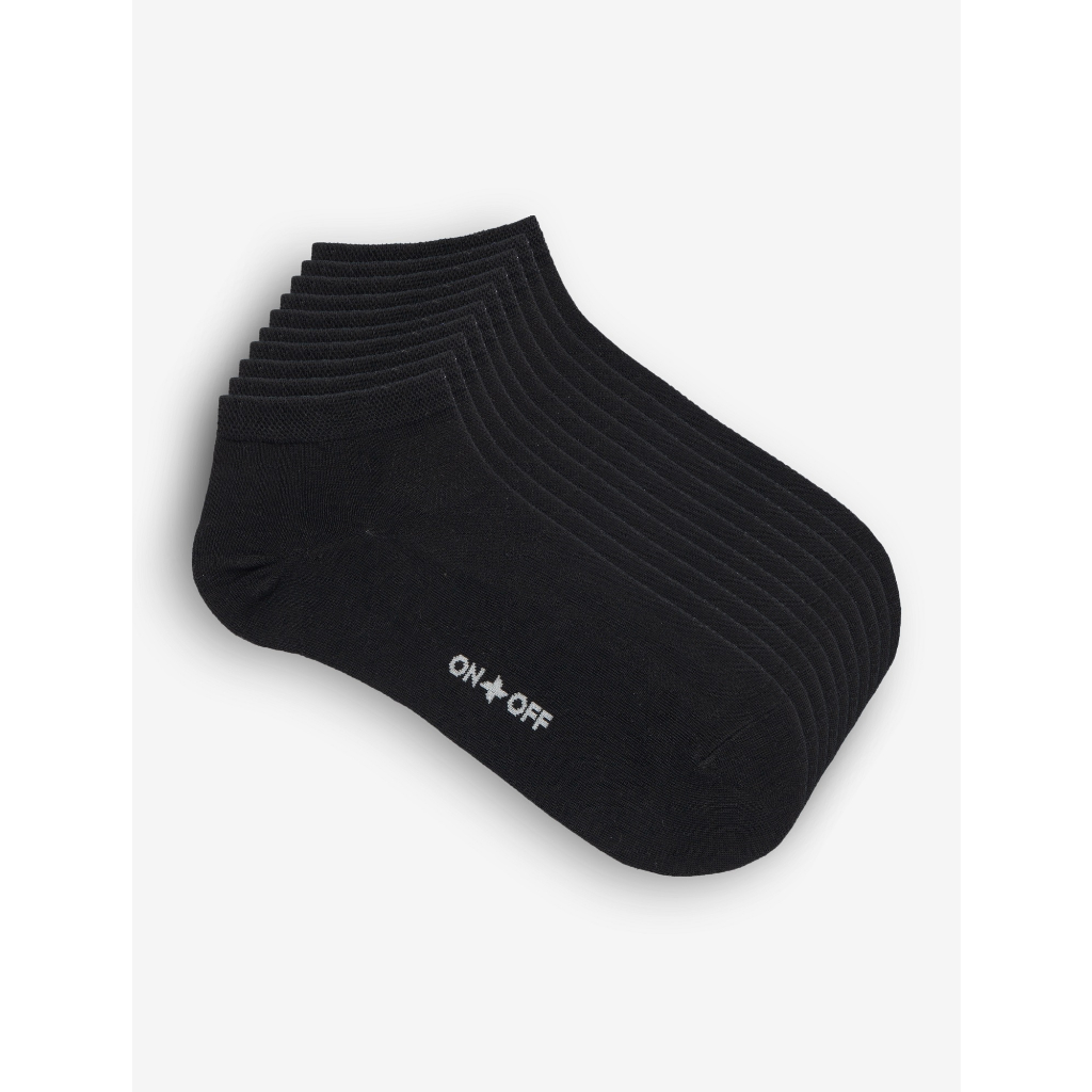 Pack 5 đôi tất nam không cổ cotton thoáng khí hạn chế mùi hôi chân ONOFF 18AP23A005