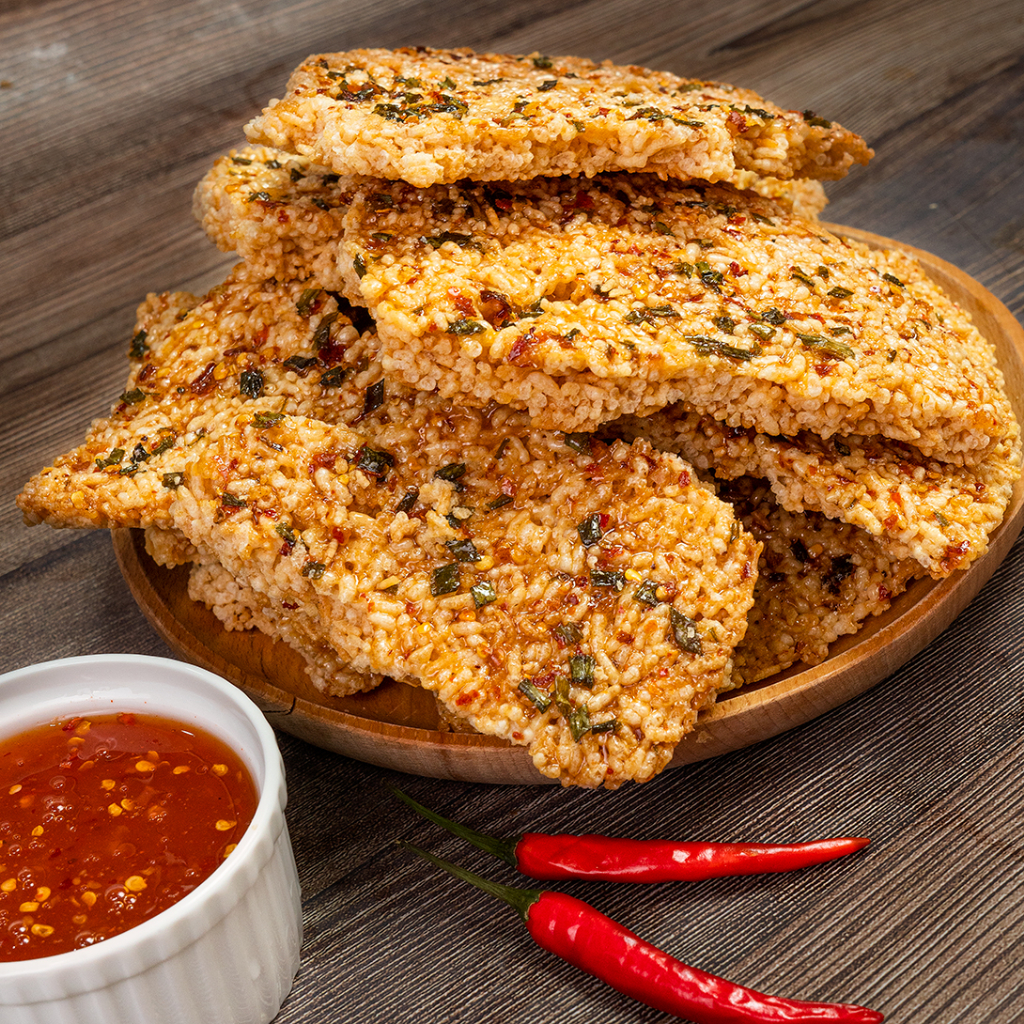 Cơm cháy mắm hành - cơm cháy đáy nồi - túi 200gr / 500gr - chai sốt gỏi thái - bếp chè thái