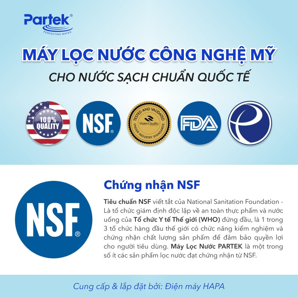 Lõi Lọc Xác Khuẩn Vi Sinh PARAGON PARTEK P1005-PW Lõi 10 inch Màng Giấy Xếp Ly Thẩm Thấu 0.5 Micron - Hàng Chính Hãng