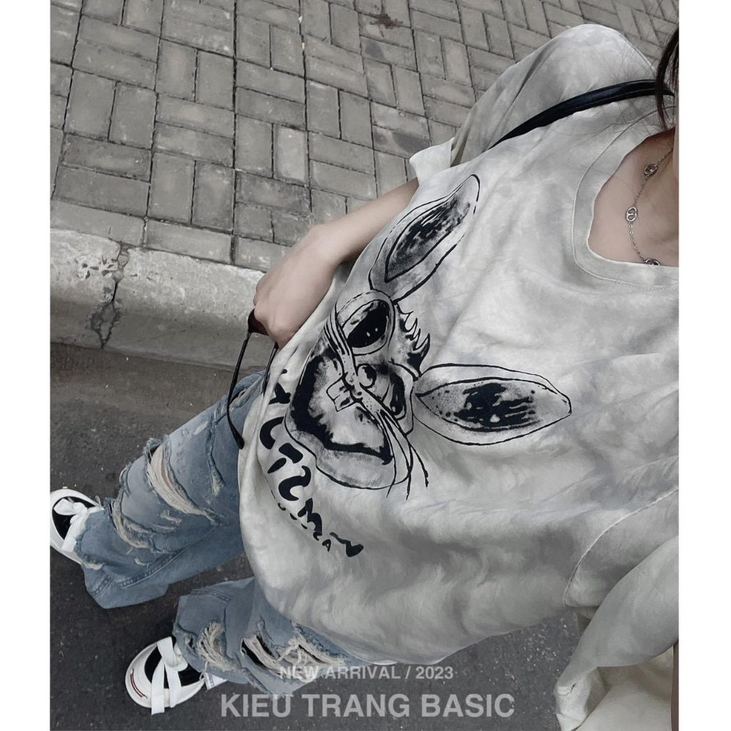 Quần baggy jean ống suông rách mã 3776