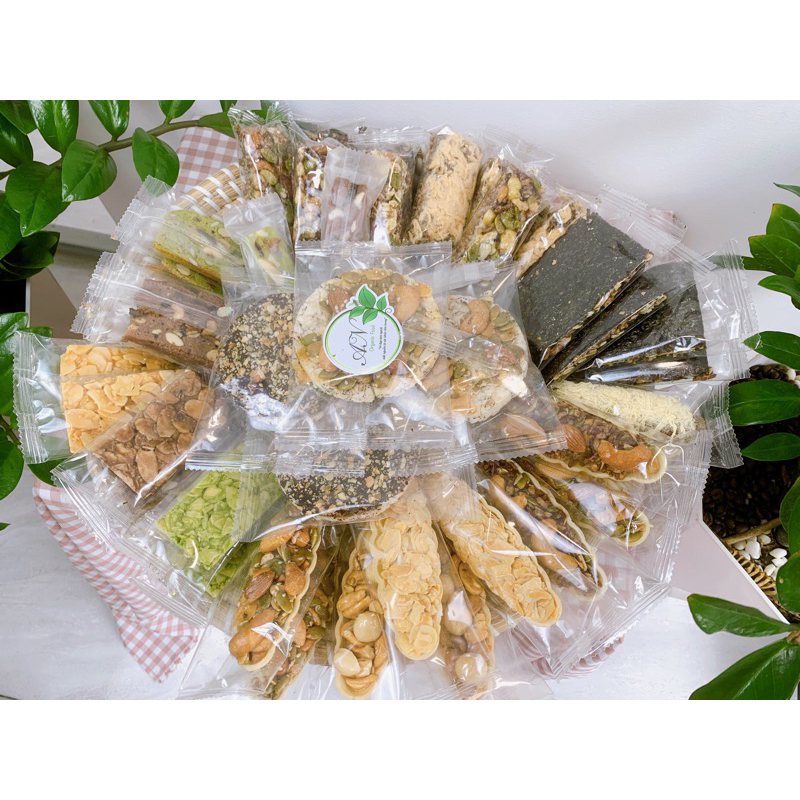 Combo bánh healthy 48-52 bánh kẹo, chuẩn ăn kiêng, sét bánh healthy, keto, eat clean, AN Ogranic Food, 500gr