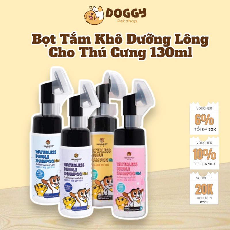 Bọt tắm khô dưỡng lông cho thú cưng Waterless Bubble Shampoo 130ml