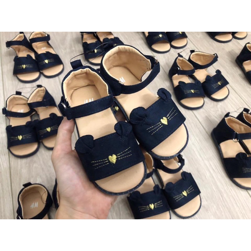 Sandal mèo hm màu tím than dư xịn cho bé gái siêu xinh