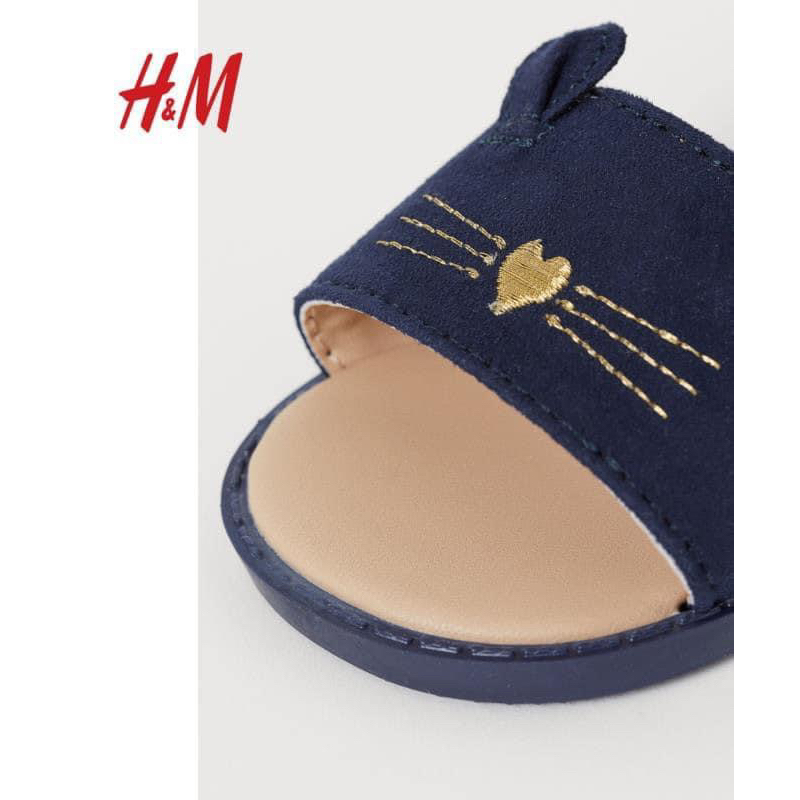 Sandal mèo hm màu tím than dư xịn cho bé gái siêu xinh